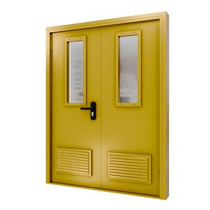 Дверь противопожарная двустворчатая EI-30 с вентиляцией