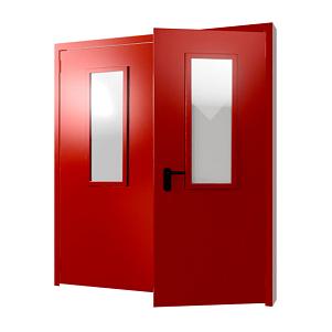 Дверь противопожарная двупольная (остекленная)