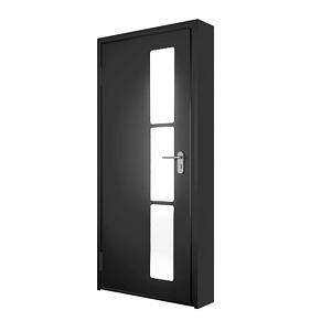 Дверь противопожарная металлическая однопольная с остеклением