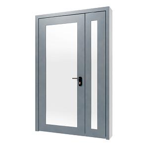 Полуторная противопожарная дверь с остеклением EI-60 ДПМО-2