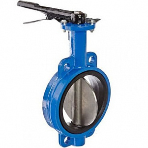 Затвор поворотный межфланцевый 015W DN50 с рукояткой Dendor