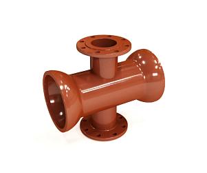 Крест чугунный раструб-фланец КРФ