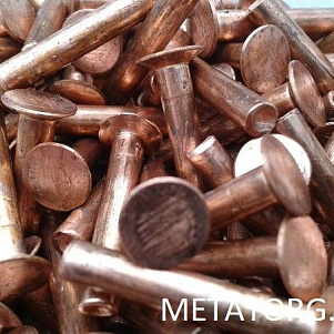 Заклепка медная 2 мм М3 L 10 мм